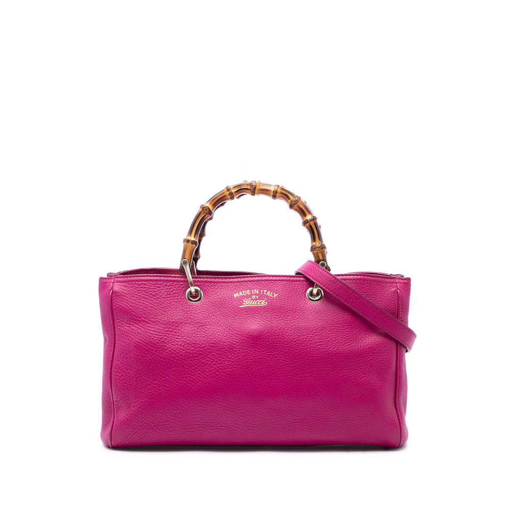 Pre-Loved Gucci Medium Calfskin Bamboo Shopper Satchel